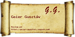 Geier Gusztáv névjegykártya